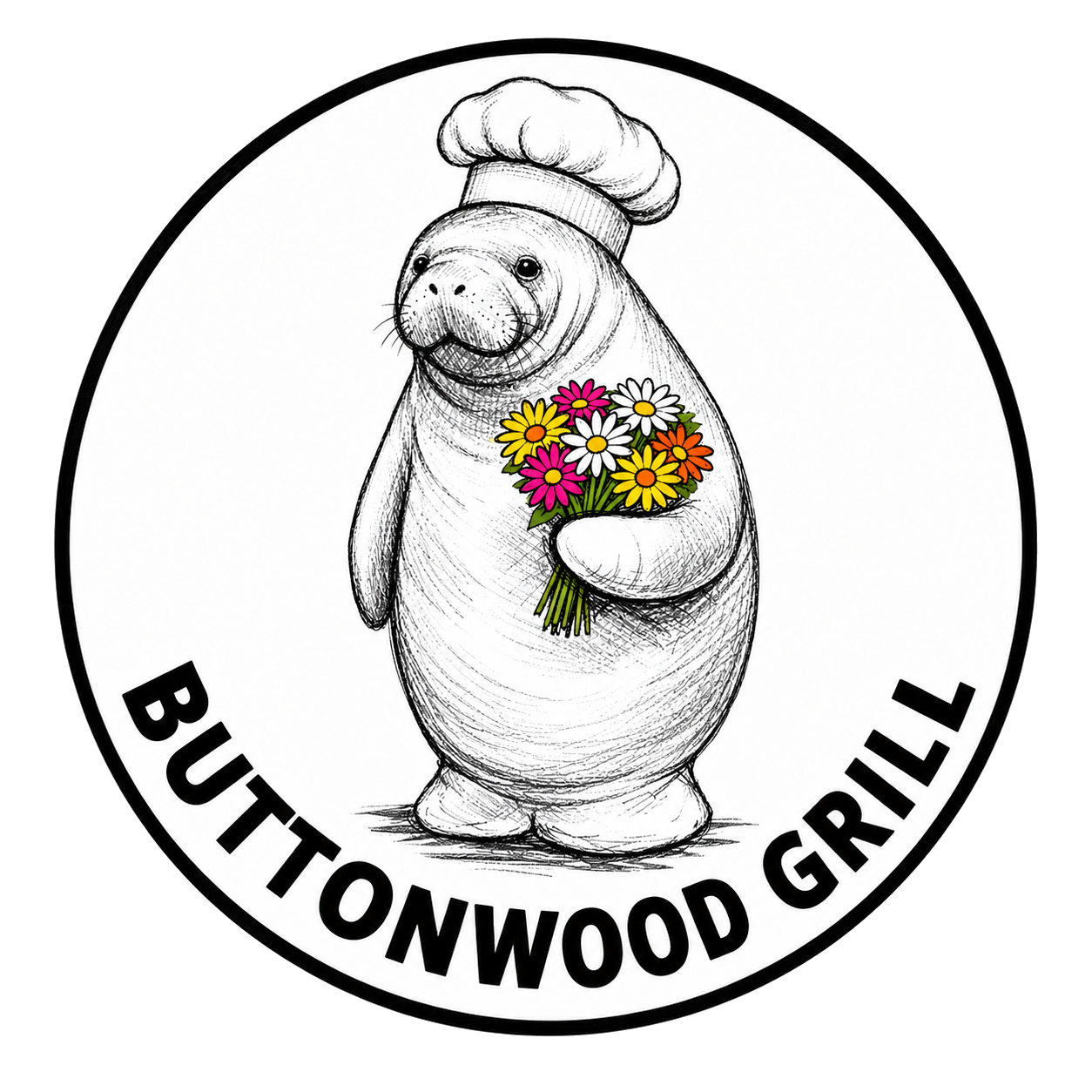 Buttonwood Grill official manatee logo